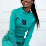 Komplet prążkowany Laki Satempli miętowy