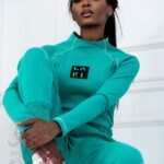 Komplet prążkowany Laki Satempli miętowy