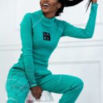 Komplet prążkowany Laki Satempli miętowy