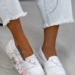 Mokasyny na platformie Elisa białe