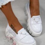 Mokasyny na platformie Elisa białe