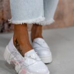 Mokasyny na platformie Elisa białe