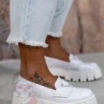 Mokasyny na platformie Elisa białe