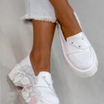 Mokasyny na platformie Elisa białe