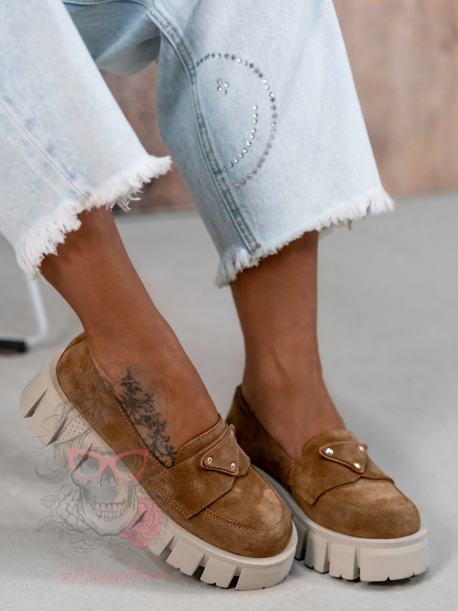 Mokasyny na platformie Elisa karmelowe Mokasyny na platformie Elisa karmelowe