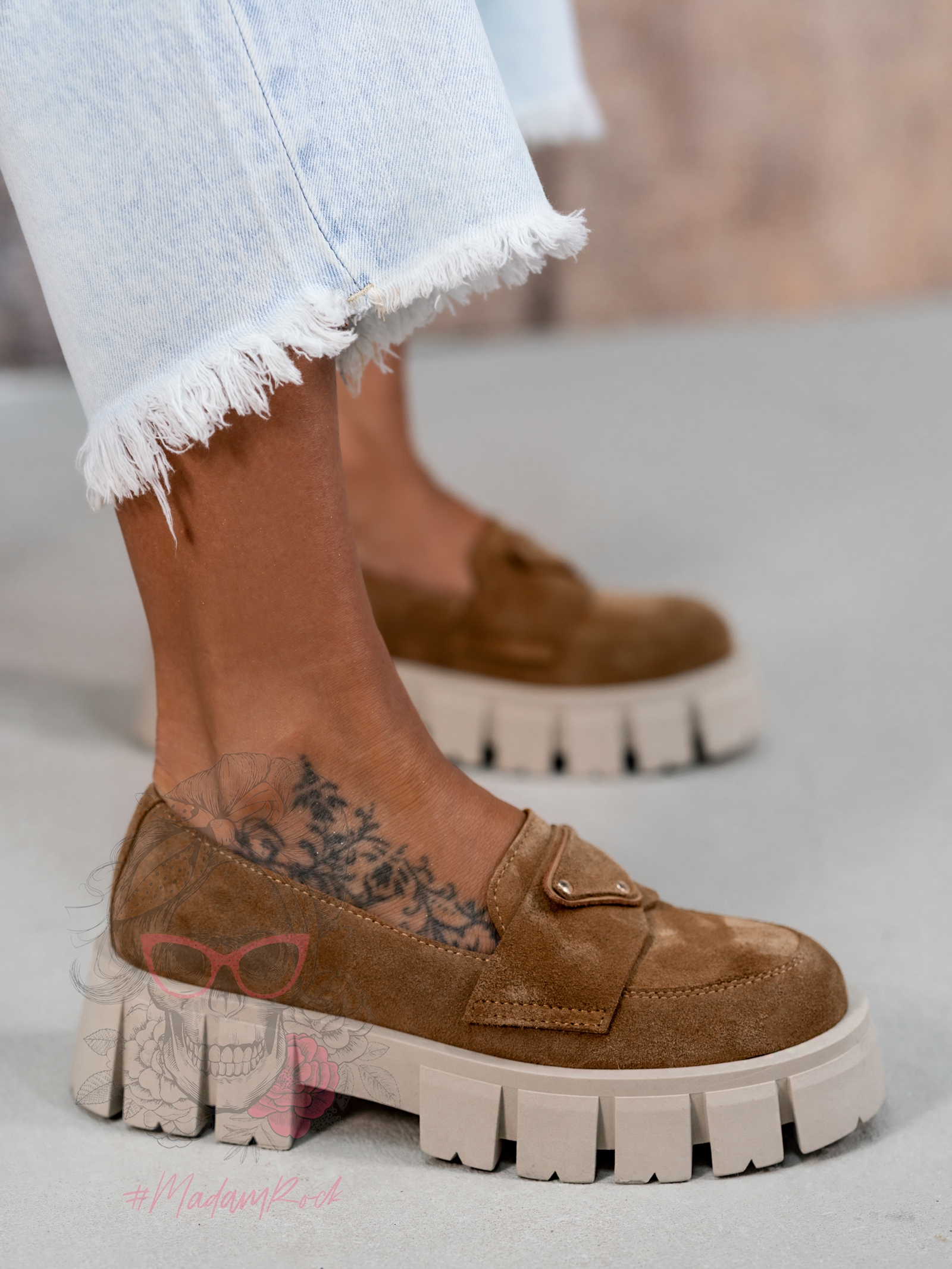 Mokasyny na platformie Elisa karmelowe Mokasyny na platformie Elisa karmelowe