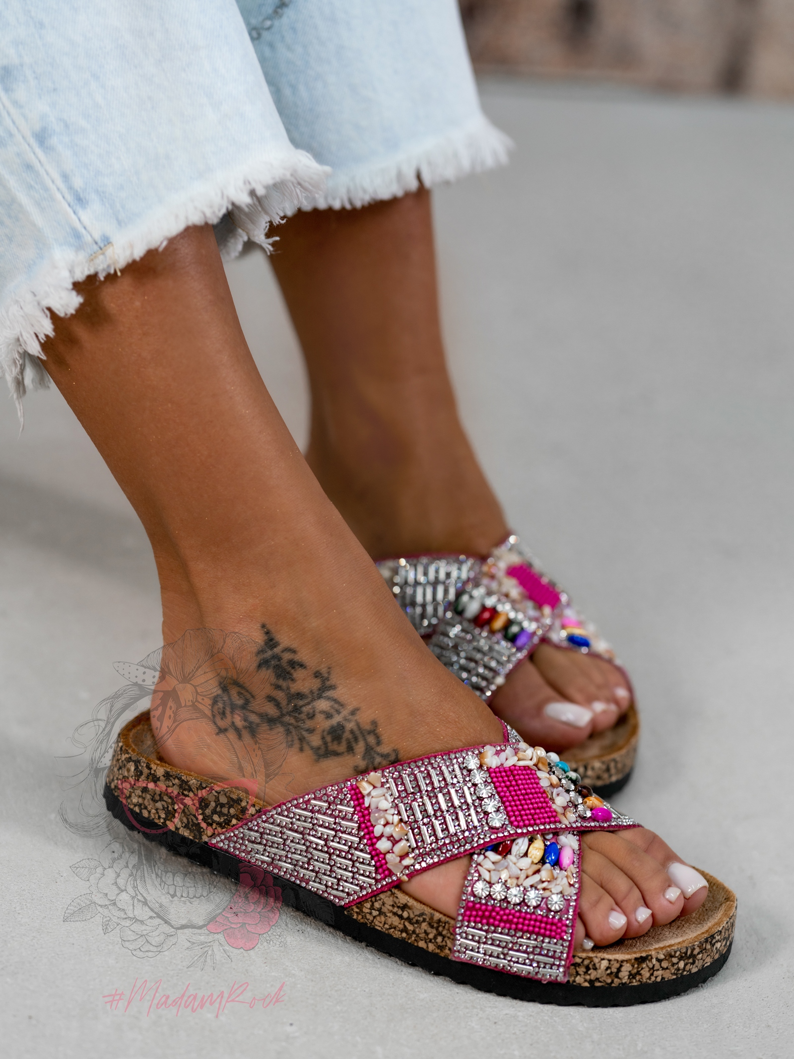 Klapki profilowane Madam Taho różowe