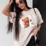 T-shirt oversize Marma Ola Voga beżowy