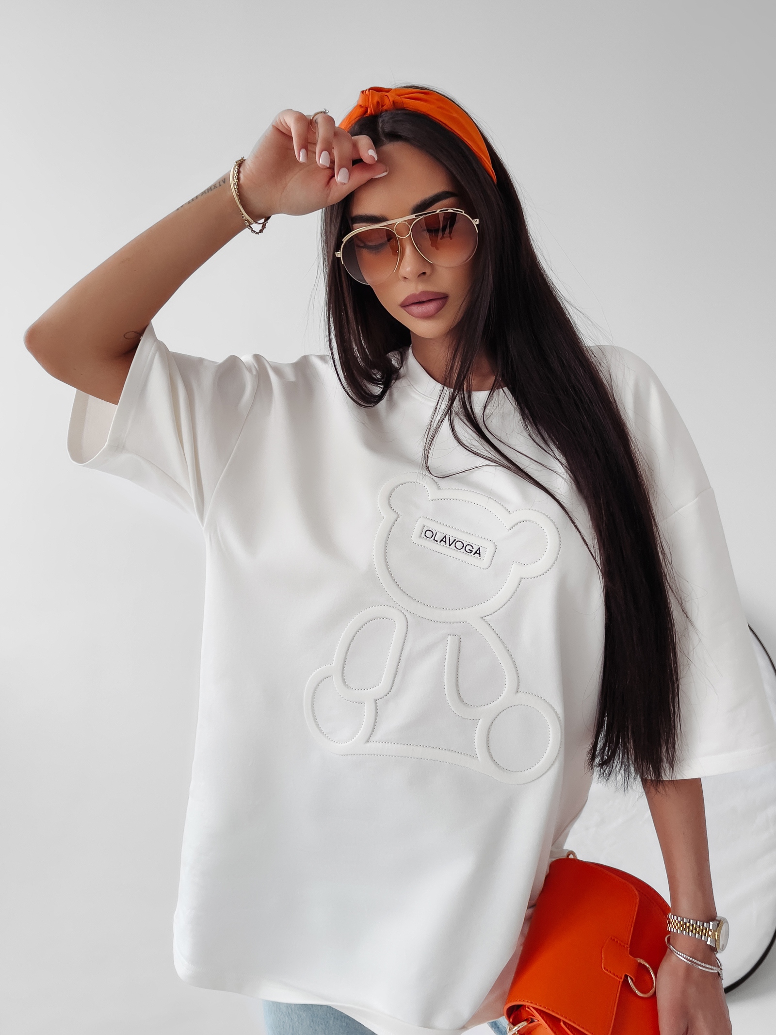 T-shirt bawełniany Timi Ola Voga ecru