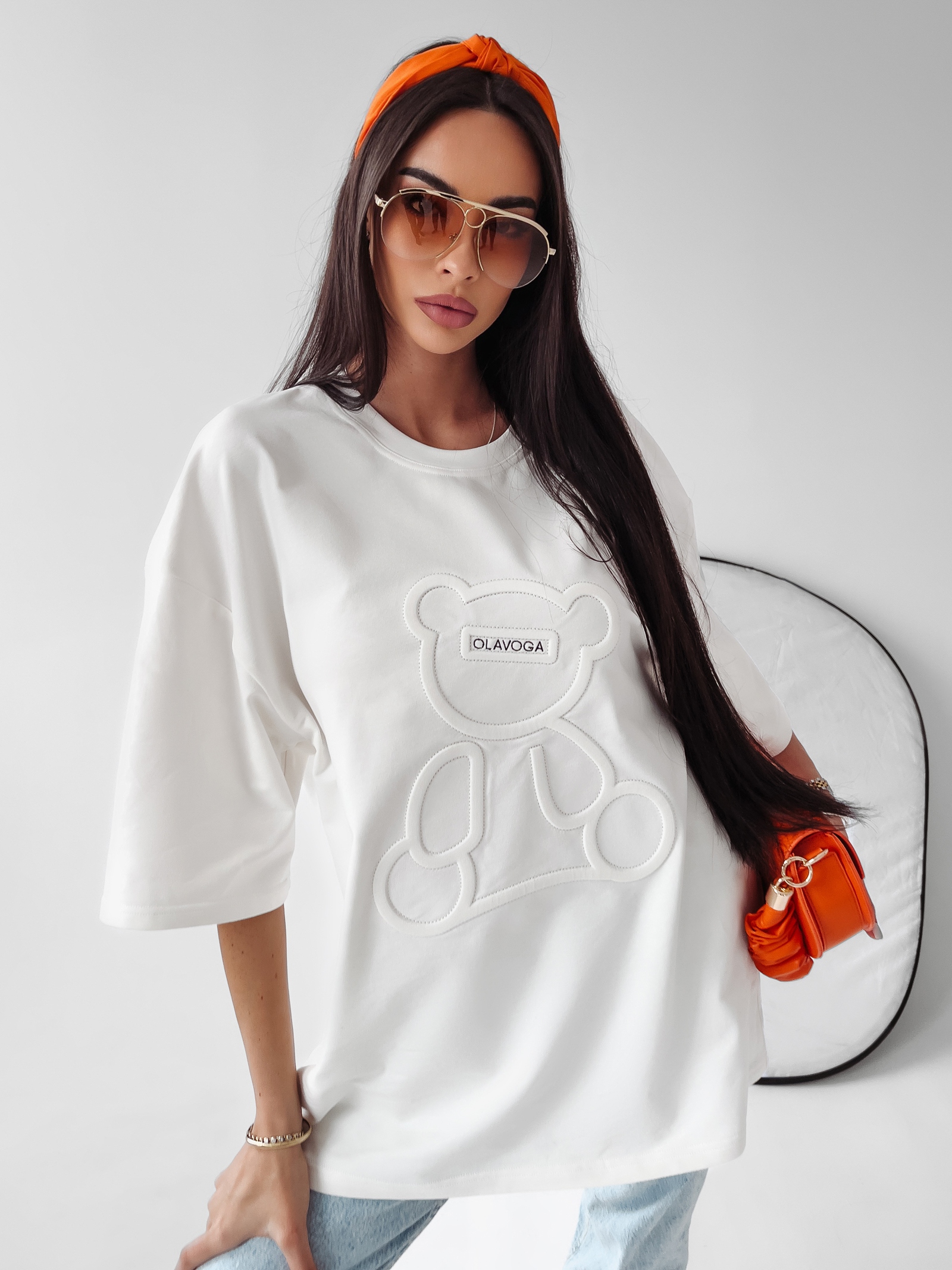 T-shirt bawełniany Timi Ola Voga ecru