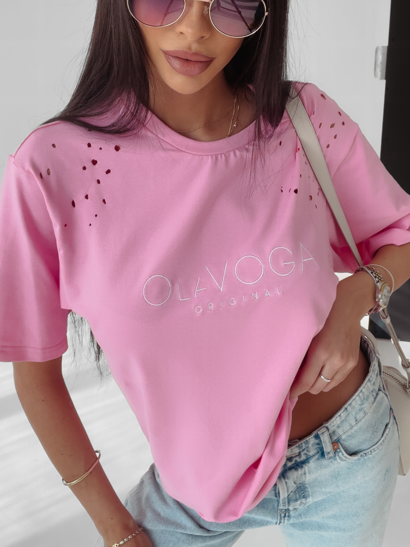 T-shirt bawełniany Roma Ola Voga różowy