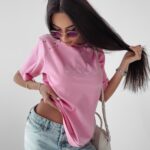 T-shirt bawełniany Roma Ola Voga różowy