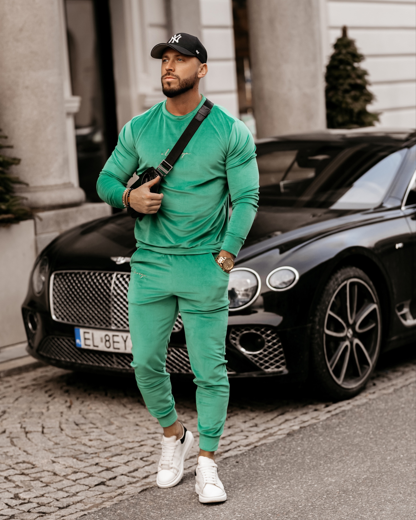 Komplet męski casualowy Paul zielony