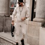 Komplet męski casualowy Paul beżowy