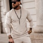 Komplet męski casualowy Paul beżowy