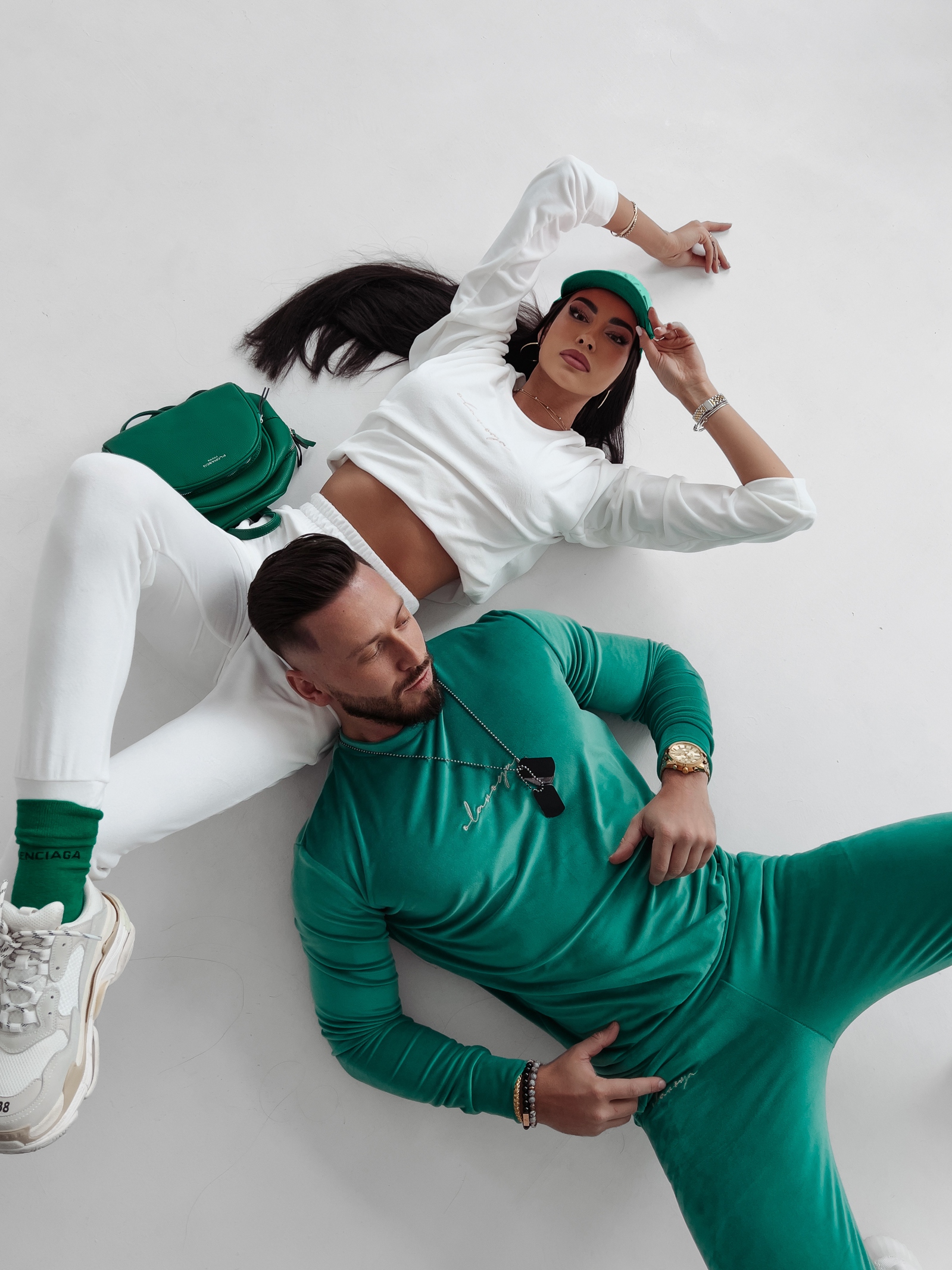 Komplet męski casualowy Paul zielony