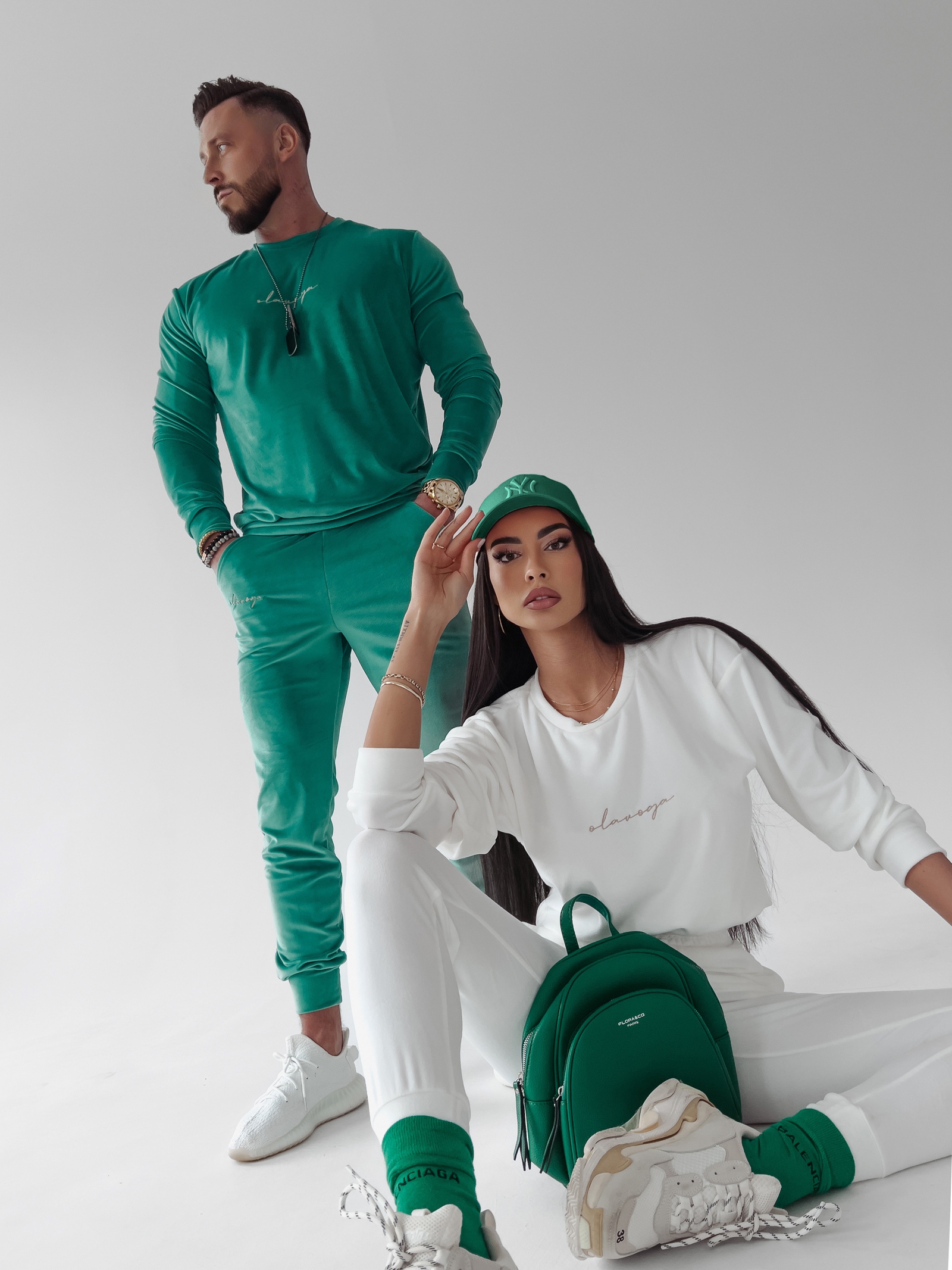 Komplet męski casualowy Paul zielony