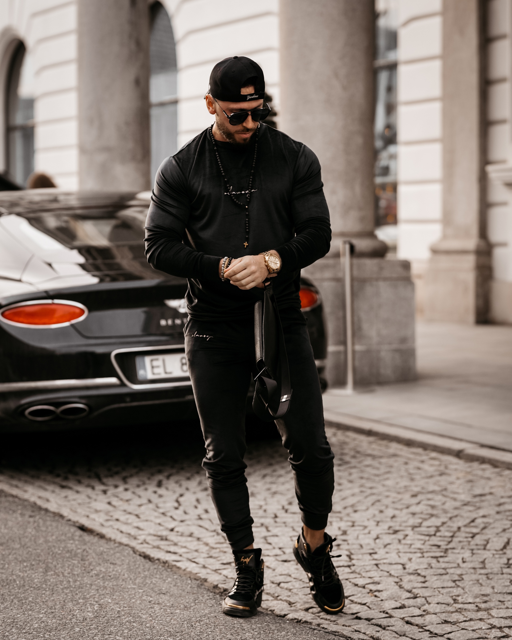 Komplet męski casualowy Paul czarny Komplet męski casualowy Paul czarny