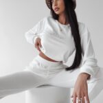 Komplet welurowy Clair Ola Voga ecru