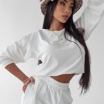 Komplet welurowy Clair Ola Voga ecru