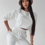 Komplet welurowy Clair Ola Voga ecru