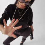 Komplet welurowy Clair Ola Voga czarny