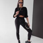 Komplet welurowy Clair Ola Voga czarny