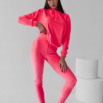 Komplet sportowy damski Lena Ola Voga neonowy różowy