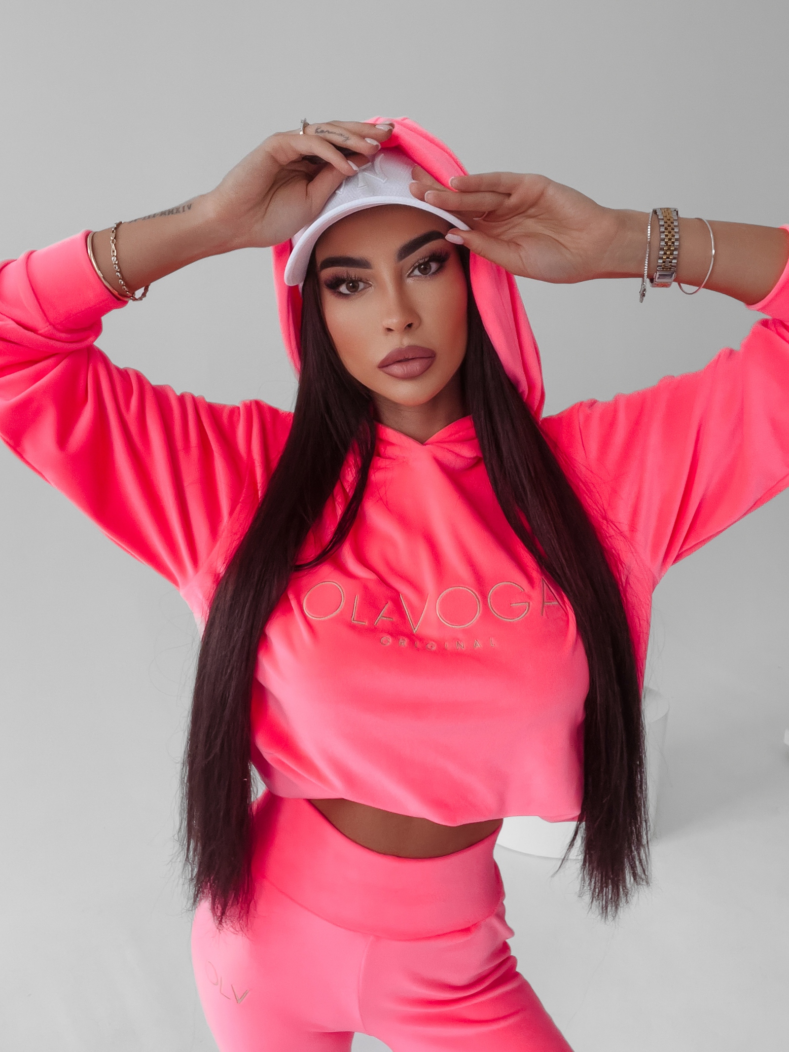 Komplet sportowy damski Lena Ola Voga neonowy różowy