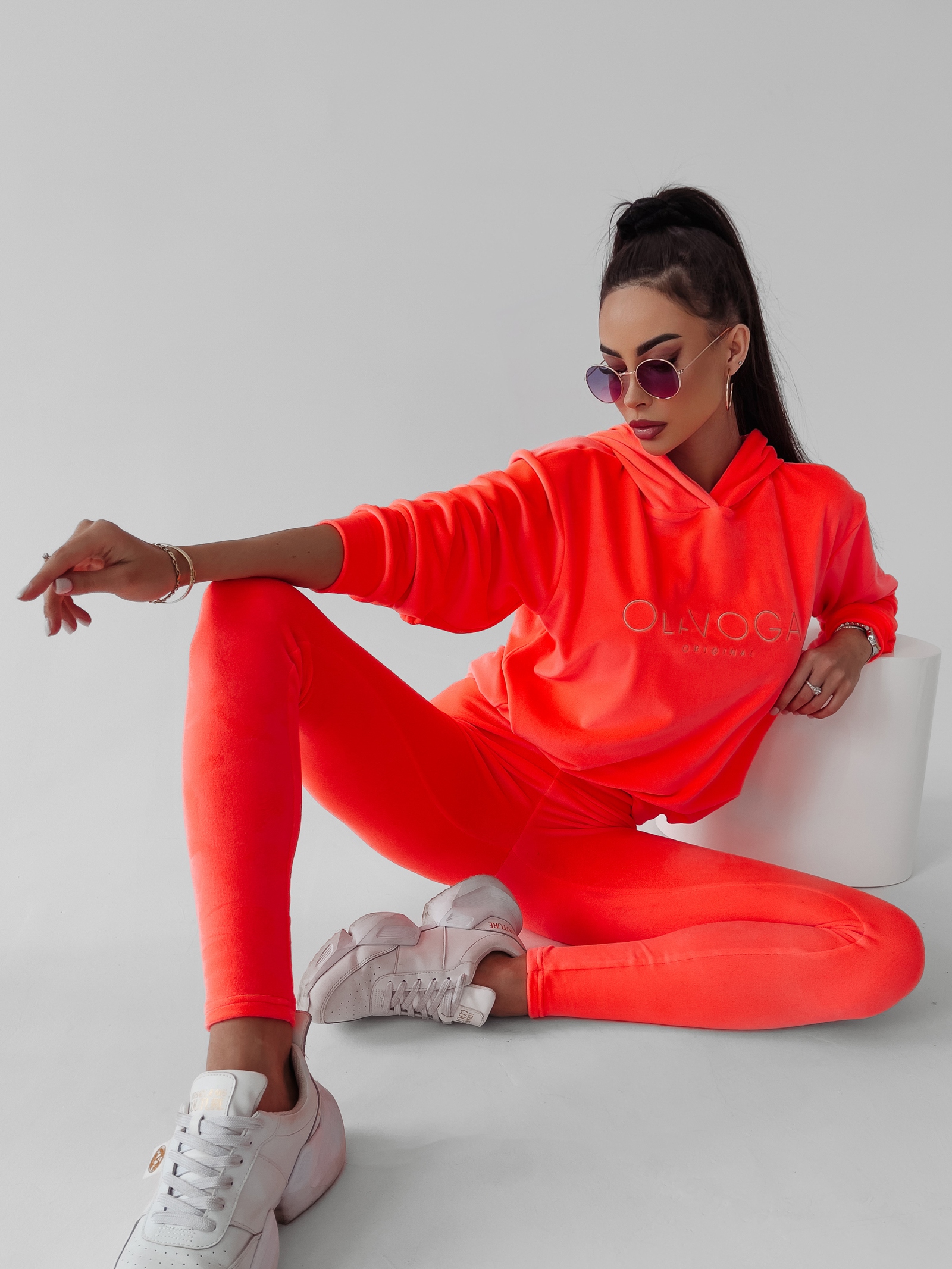 Komplet sportowy damski Lena Ola Voga neonowy pomarańcz