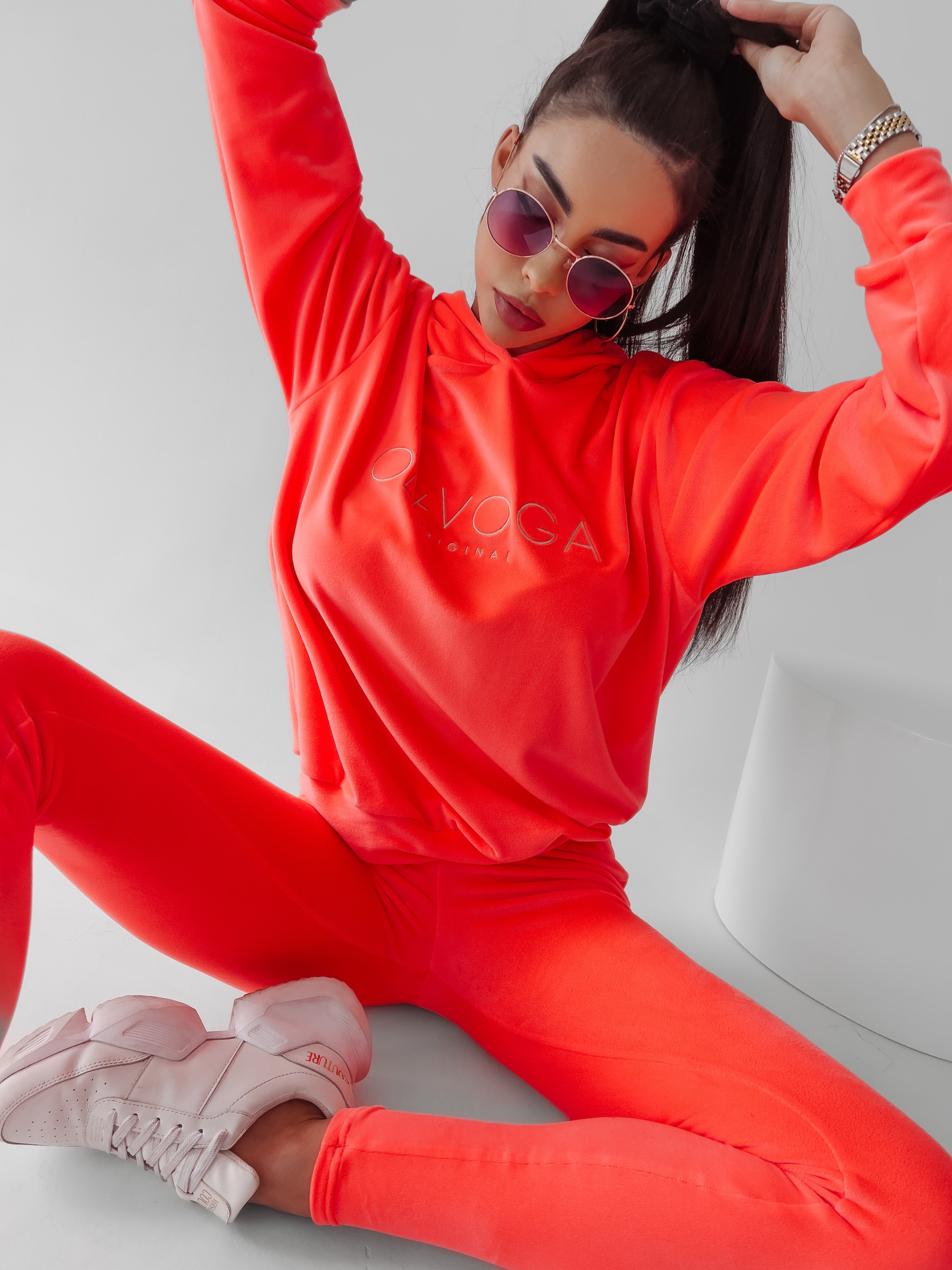 Komplet sportowy damski Lena Ola Voga neonowy pomarańcz Komplet sportowy damski Lena Ola Voga neonowy pomarańcz