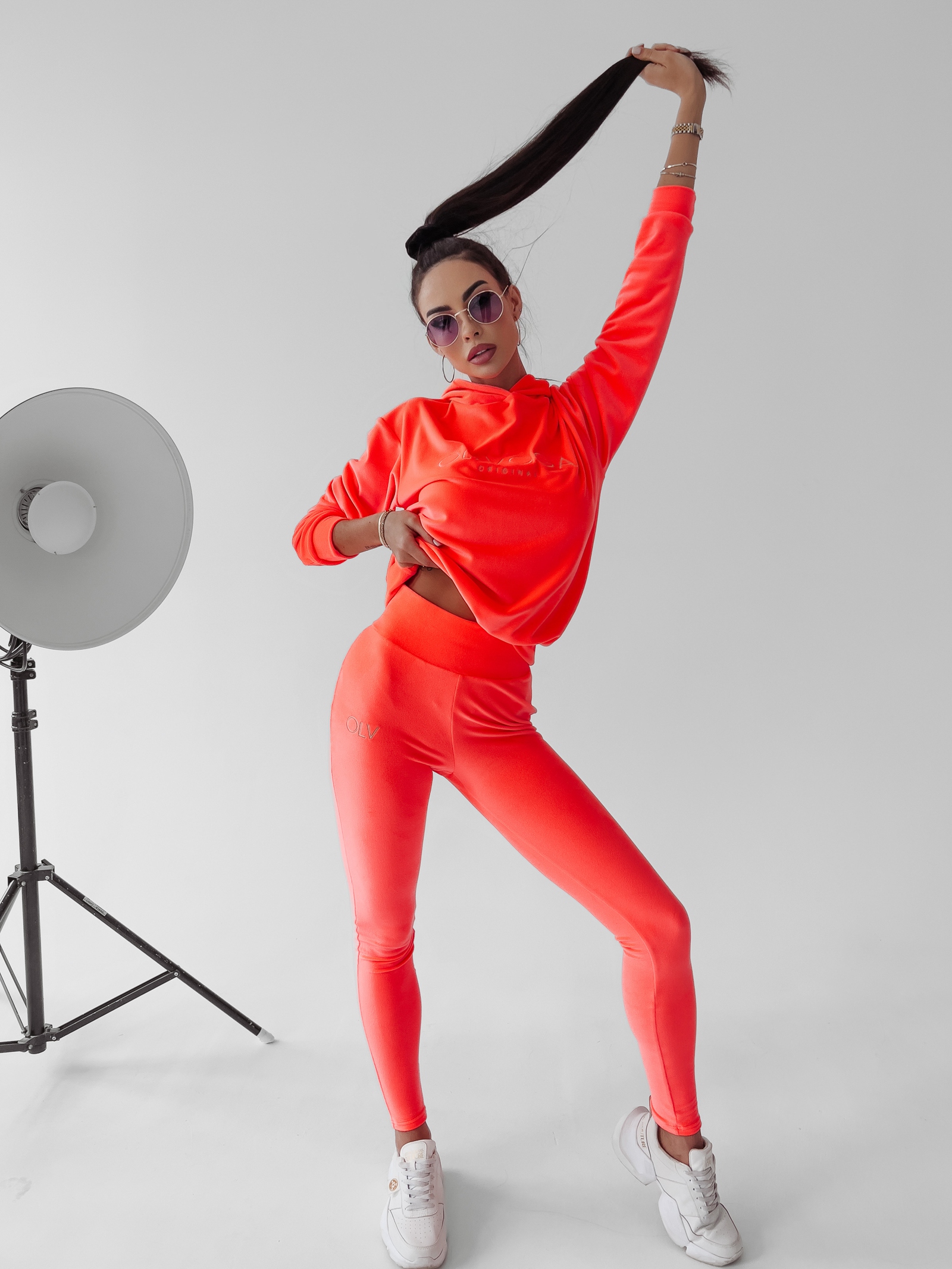 Komplet sportowy damski Lena Ola Voga neonowy pomarańcz Komplet sportowy damski Lena Ola Voga neonowy pomarańcz