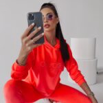 Komplet sportowy damski Lena Ola Voga neonowy pomarańcz