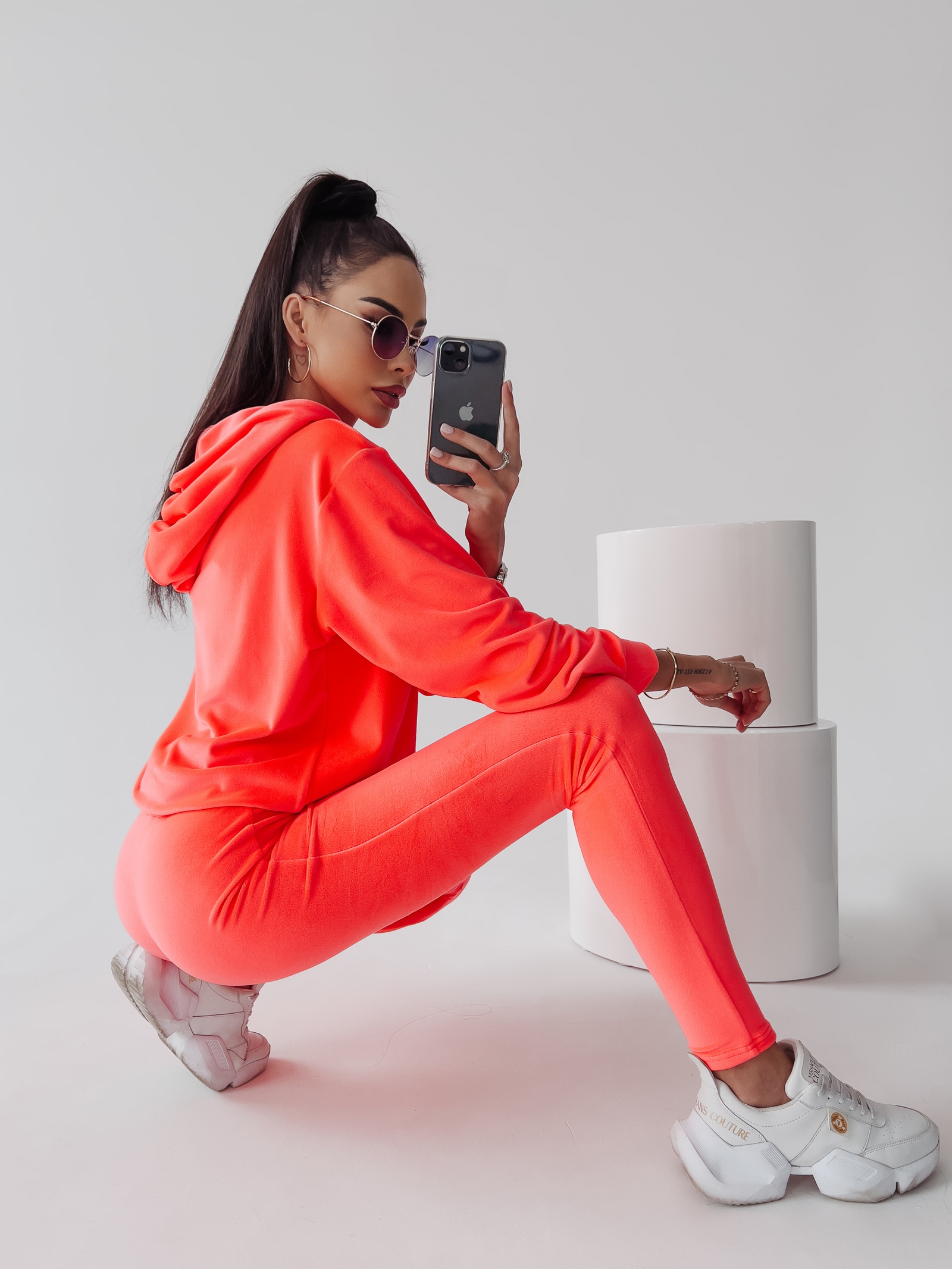 Komplet sportowy damski Lena Ola Voga neonowy pomarańcz Komplet sportowy damski Lena Ola Voga neonowy pomarańcz