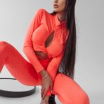 -wyprzedane-Komplet elastyczny Lidia Ola Voga neonowy pomarańcz