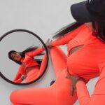 -wyprzedane-Komplet elastyczny Lidia Ola Voga neonowy pomarańcz