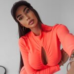 -wyprzedane-Komplet elastyczny Lidia Ola Voga neonowy pomarańcz