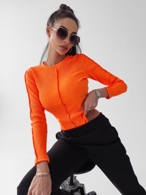 Body prążkowane Jasmine Ola Voga neonowy pomarańcz