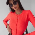 Body prążkowane Jasmine Ola Voga neonowy róż