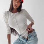 Body prążkowane Jasmine Ola Voga ecru