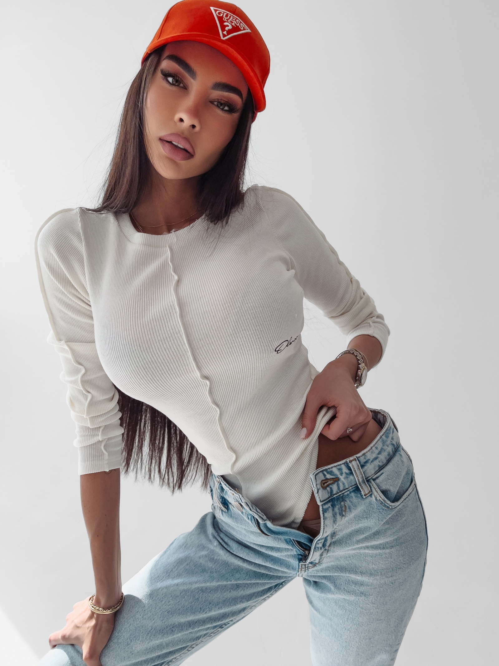 Body prążkowane Jasmine Ola Voga ecru