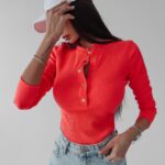 Body bawełniane Stacy Ola Voga neonowy róż