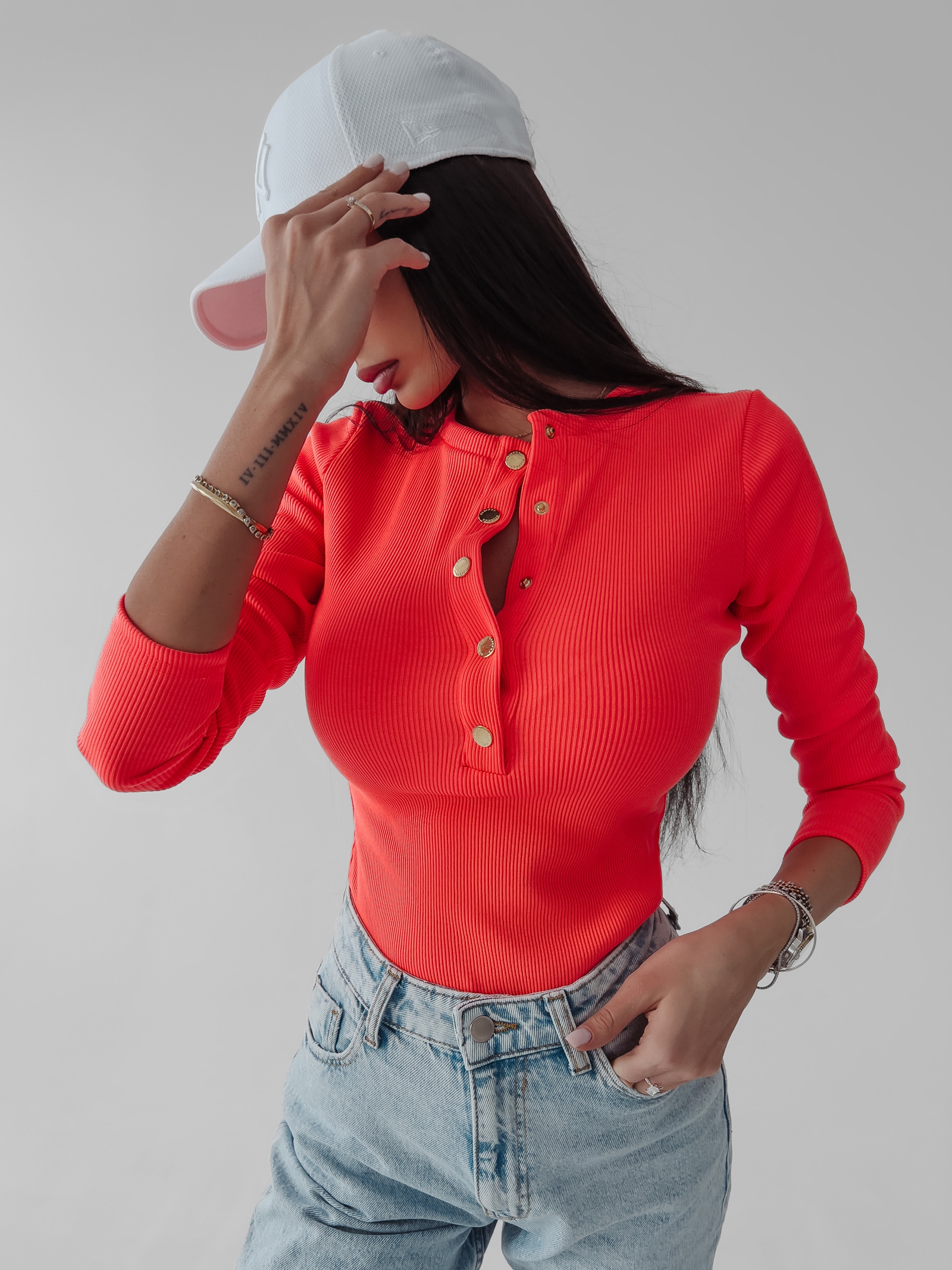 Body bawełniane Stacy Ola Voga neonowy róż