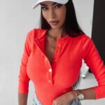 Body bawełniane Stacy Ola Voga neonowy róż