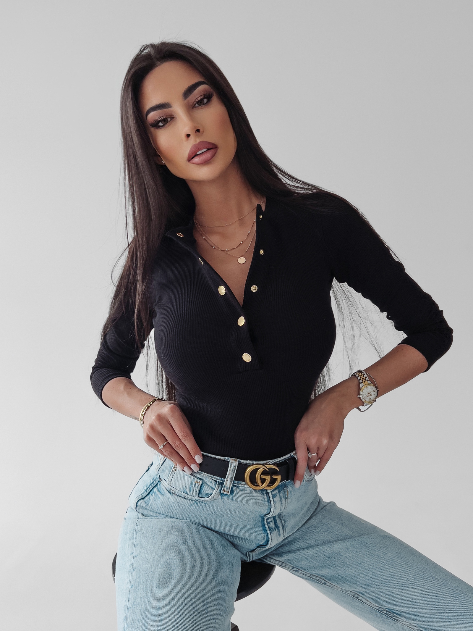 Body bawełniane Stacy Ola Voga czarne Body bawełniane Stacy Ola Voga czarne