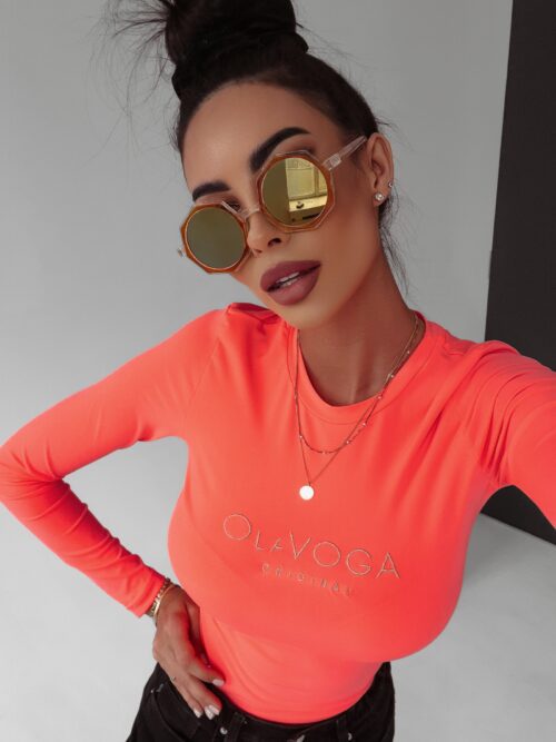 Body dopasowane Clarisse Ola Voga neonowy pomarańcz