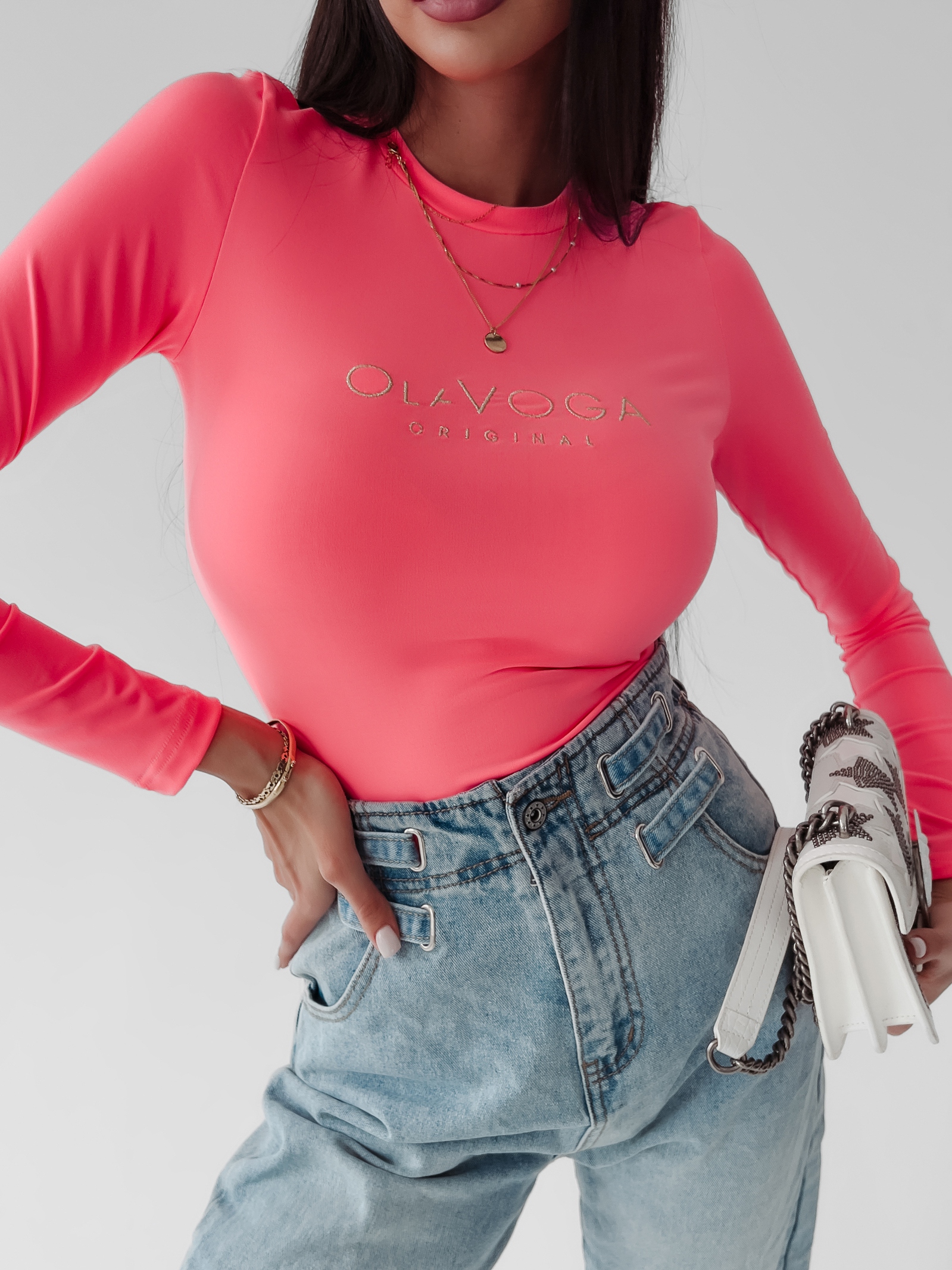 Body dopasowane Clarisse Ola Voga neonowy róż Body dopasowane Clarisse Ola Voga neonowy róż