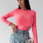 Body dopasowane Clarisse Ola Voga neonowy róż