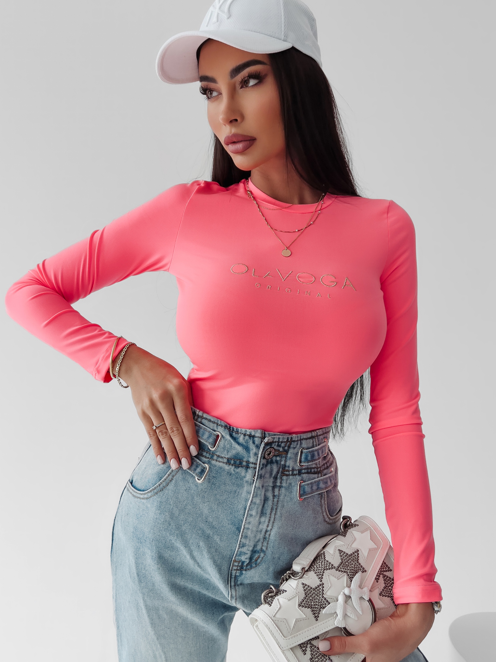 Body dopasowane Clarisse Ola Voga neonowy róż Body dopasowane Clarisse Ola Voga neonowy róż