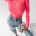 Body dopasowane Clarisse Ola Voga neonowy róż